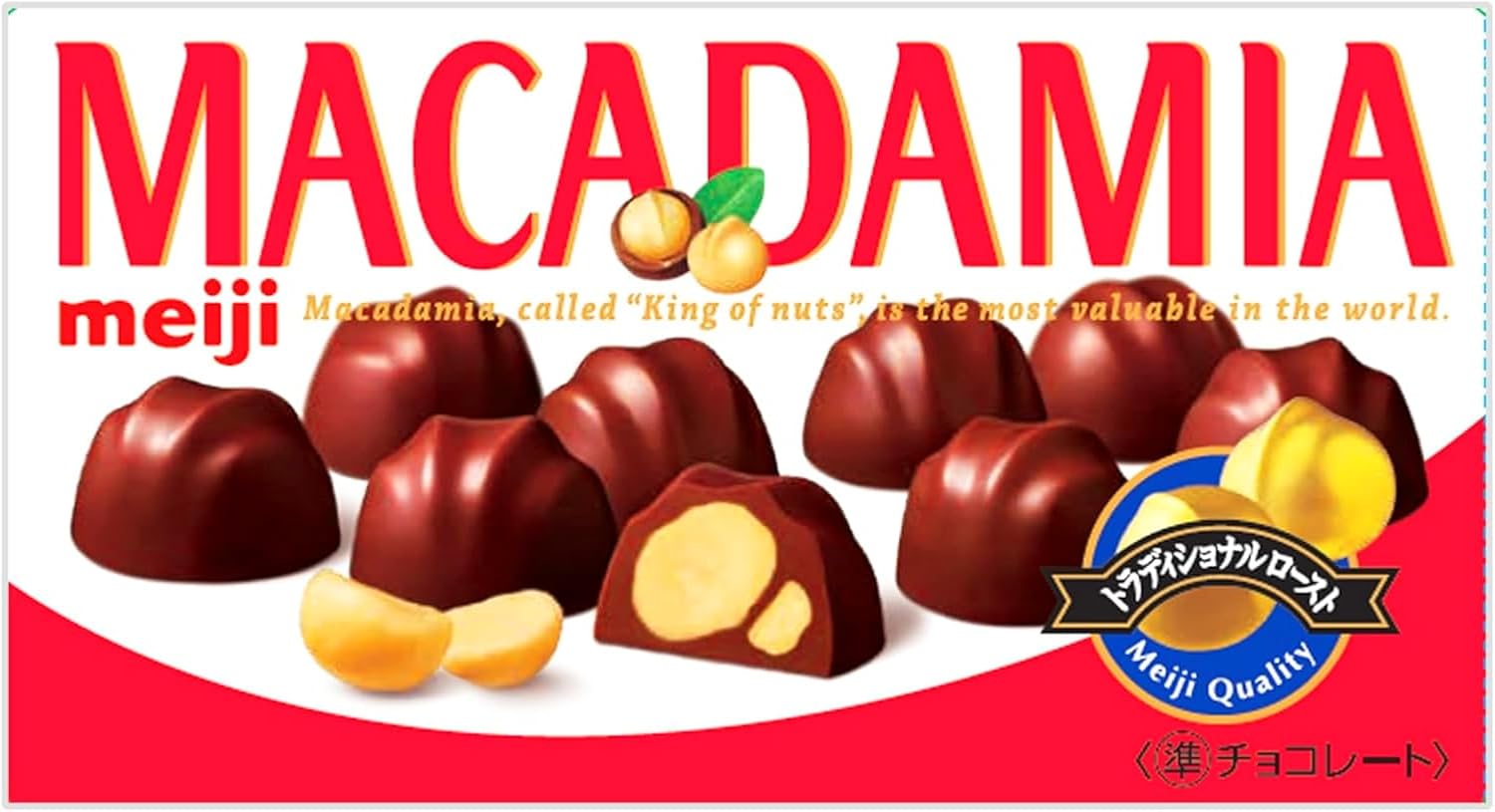Шоколад Meiji Macadamia с макадамией, 9 шт. x 10 пачек