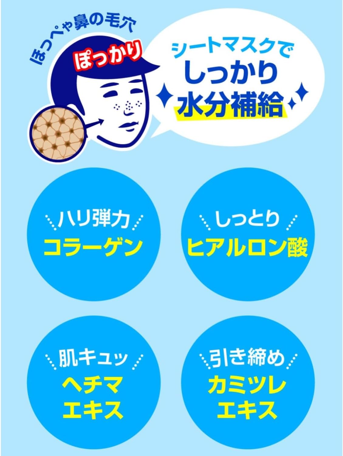 Тканевая маска для лица для мальчиков Keana Nadeshiko для сужения пор, 3 уп. x 10 шт. — изображение 2