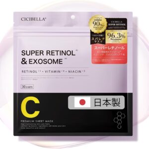 Интенсивная листовая маска для лица с ретинолом, экзосомами, витамином С и ниацинамидом CICIBELLA, 4 уп. x 30 шт.