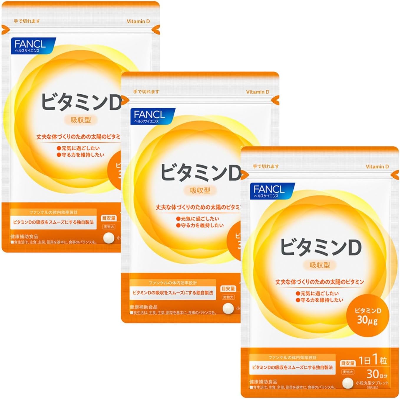 Пищевая добавка FANCL с витамином D, 6 уп. x 30 дней